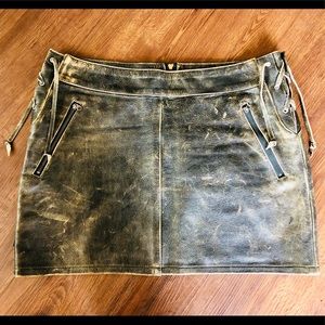 Vintage Tommy Hilfiger Runway Collection Vintage Leather Mini Skirt